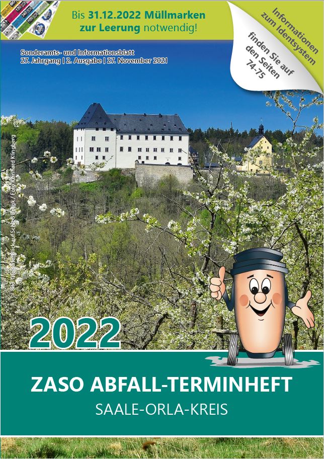 Deckblatt Abfallterminheft 2022 Saale-Orla-Kreis